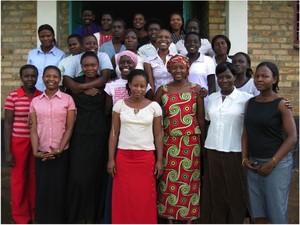 The first class of students who joined the African Rural University in 2006. 