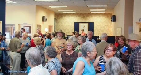 Patty (center) Grinning at Community Center Opening