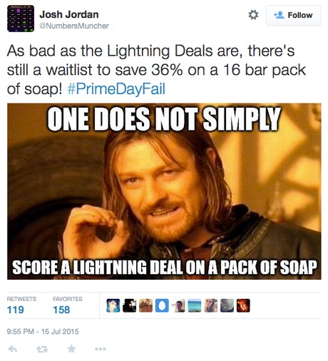 Tweet about Lightning Deals for a Pack of Soap