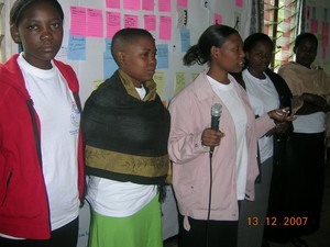 A team of ARU students demonstrating their ability to lead Customer Scenario Mapping workshops in 2007.