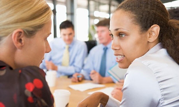 Customers talking to one another